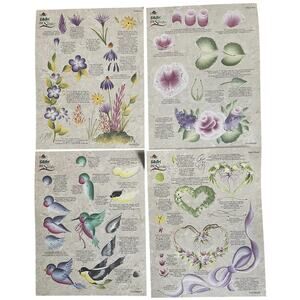 Dewberry Painting Patterns Flower Petal Borders Reusable Teaching Guides Lot‎ 4